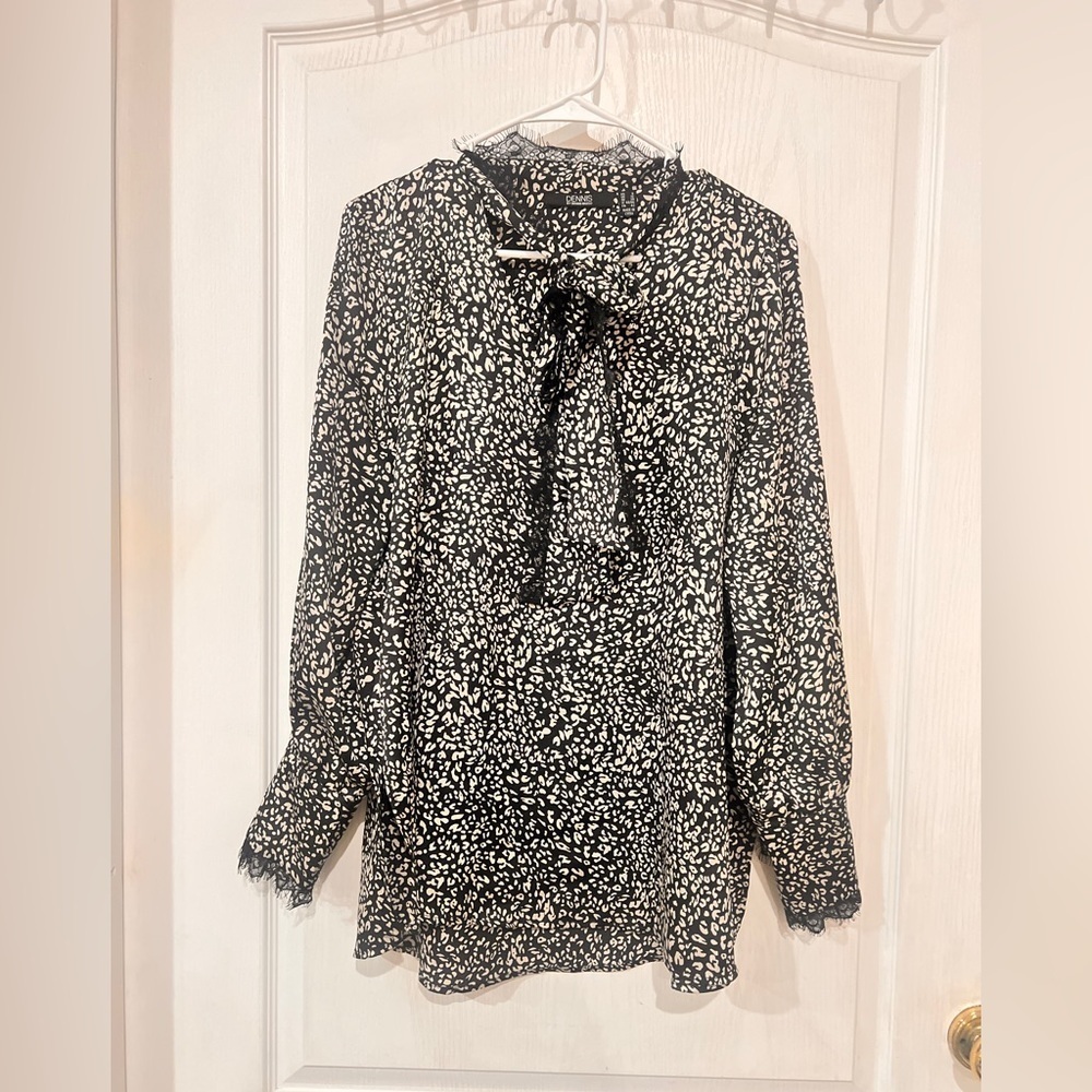 Dennis Basso Cheetah Patterned Blouse
